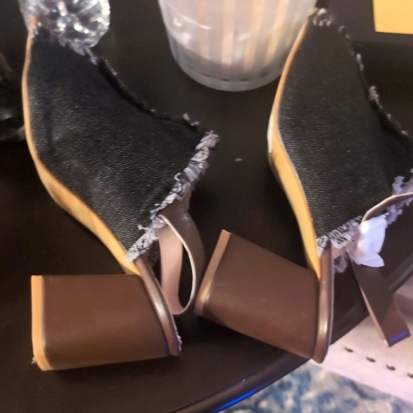 Nature Breeze Black jeans chunk heels Size 9 - Picture 12 of 13